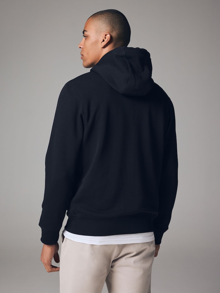 Black Cotton-Rich Jersey Zip Up Hoodie - Image 3 of 9