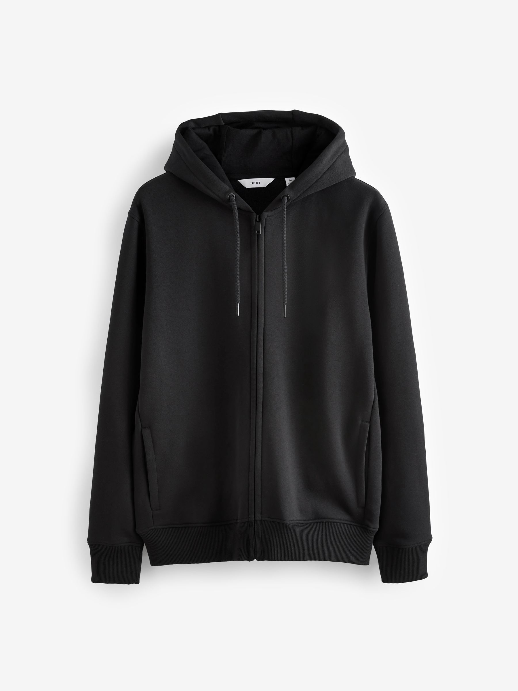 Buy Black Cotton-Rich Jersey Zip Up Hoodie from Next India