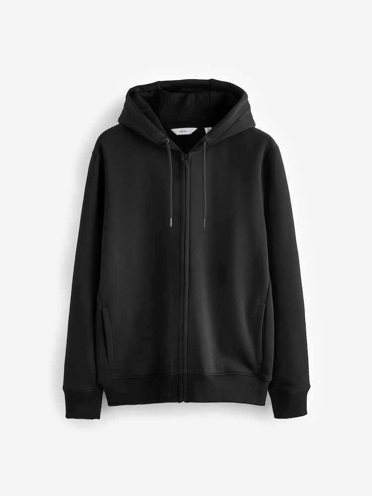 Black Cotton-Rich Jersey Zip Up Hoodie - Image 7 of 9