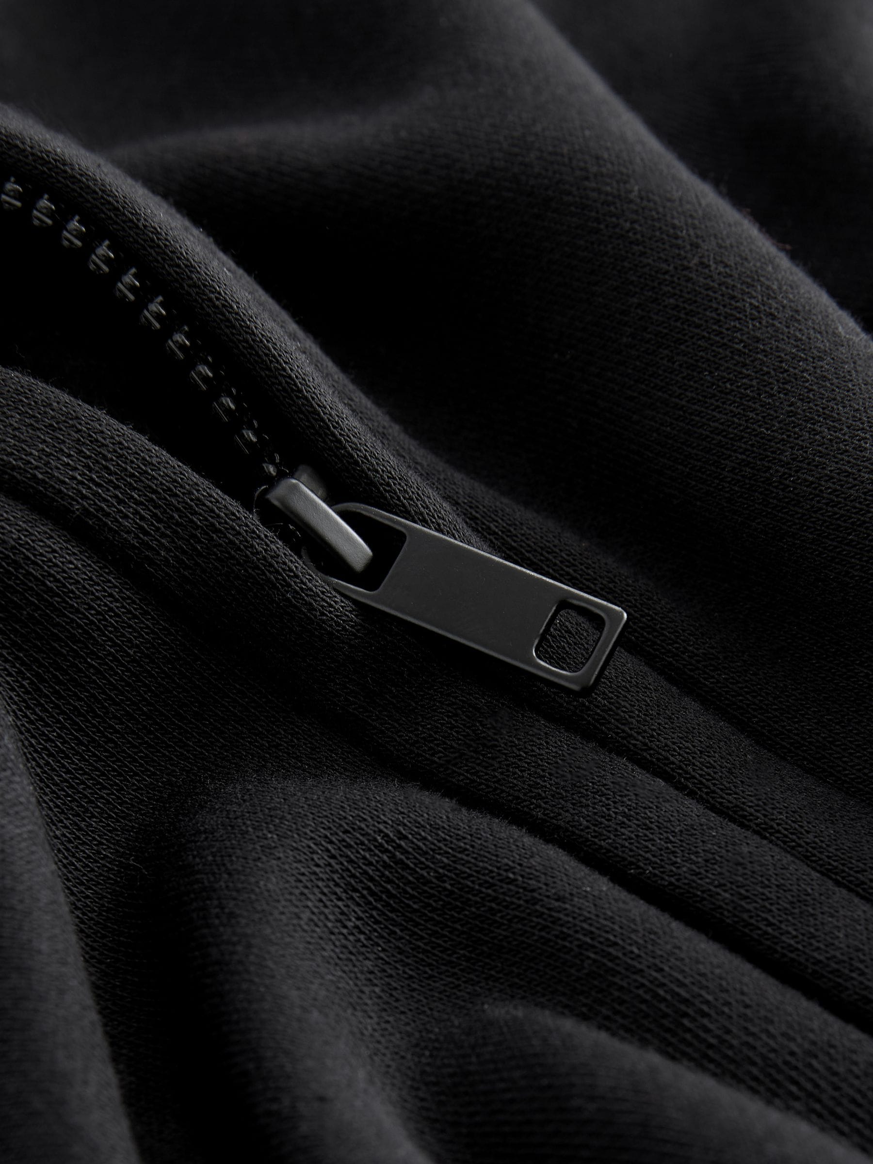 Buy Black Cotton-Rich Jersey Zip Up Hoodie from Next Canada
