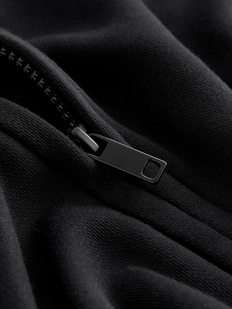 Black Cotton-Rich Jersey Zip Up Hoodie - Image 8 of 9