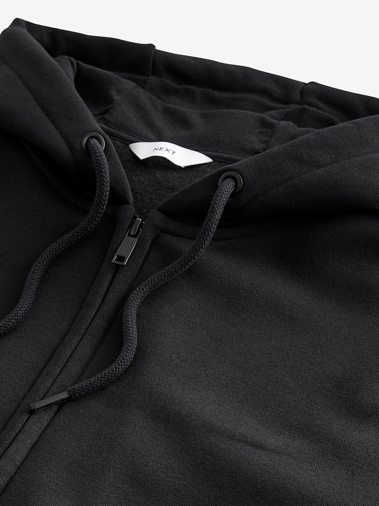 Black Cotton-Rich Jersey Zip Up Hoodie - Image 9 of 9