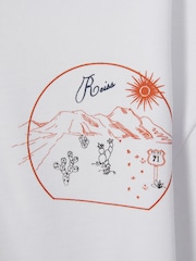 Tricou din bumbac cu motiv Tricou la baza gâtului Reiss Monte - Imaginea 4 din 4