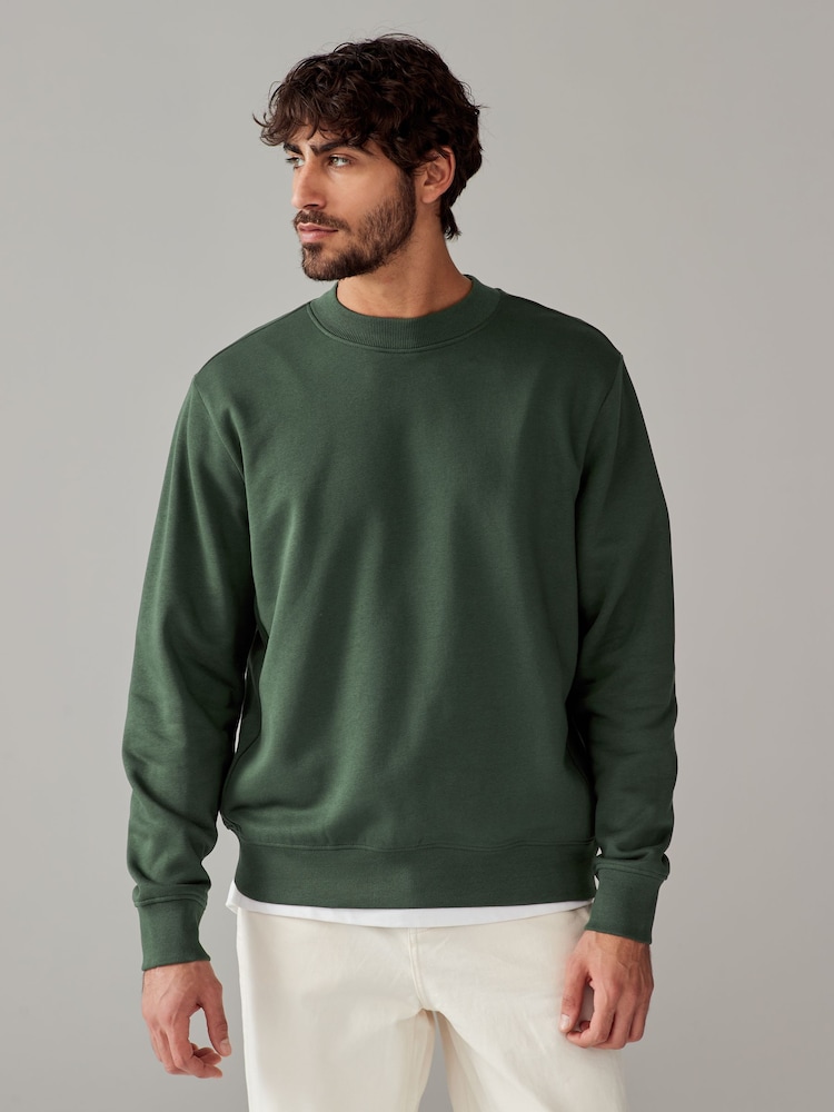 Vert kaki - Sweat-shirt Rich Jersey Col rond - Image 1 of 7