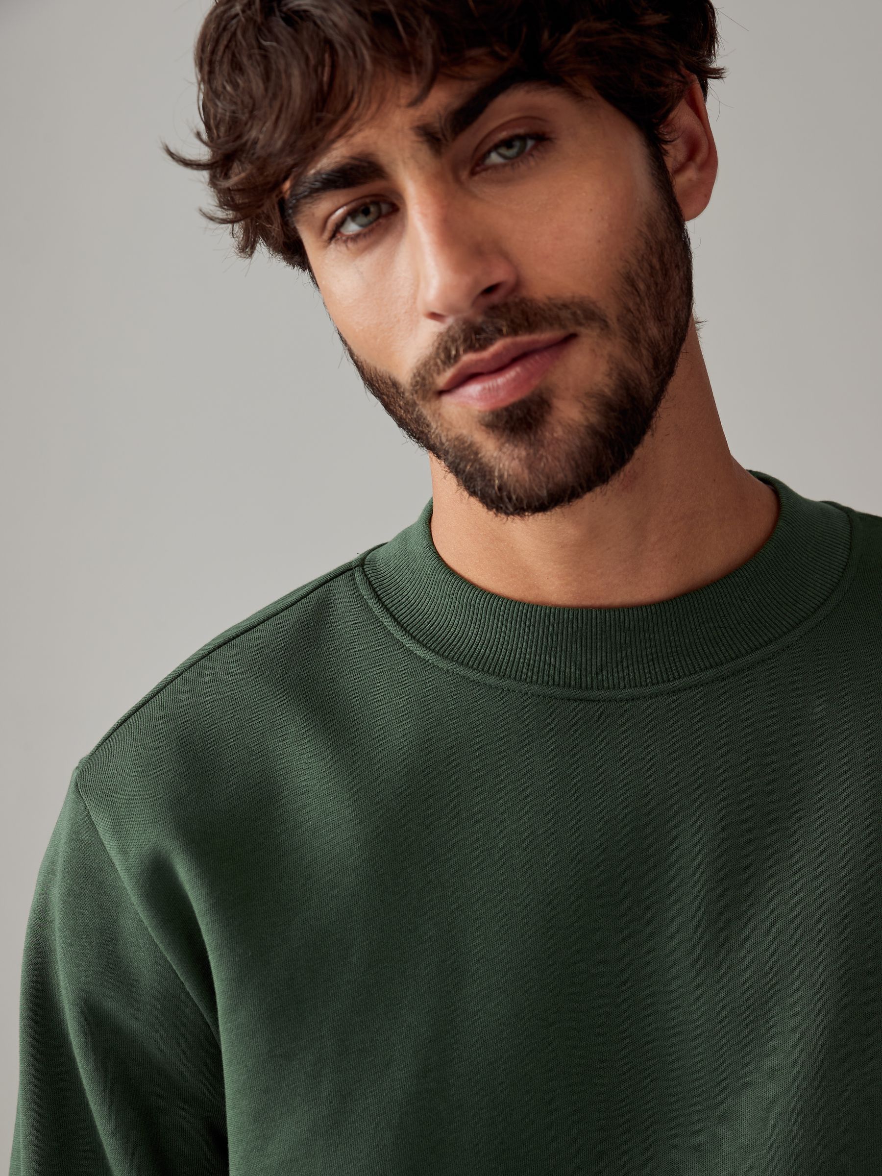 Buy Khaki Green Rich Jersey Crew Sweatshirt from Next USA
