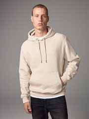 Ecru - Vanlig passform Rich Jersey Fabric Huvtröja - Bild 1 av 8