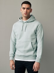 Light Green Regular Fit Cotton Rich Jersey Fabric Hoodie - Image 1 of 7