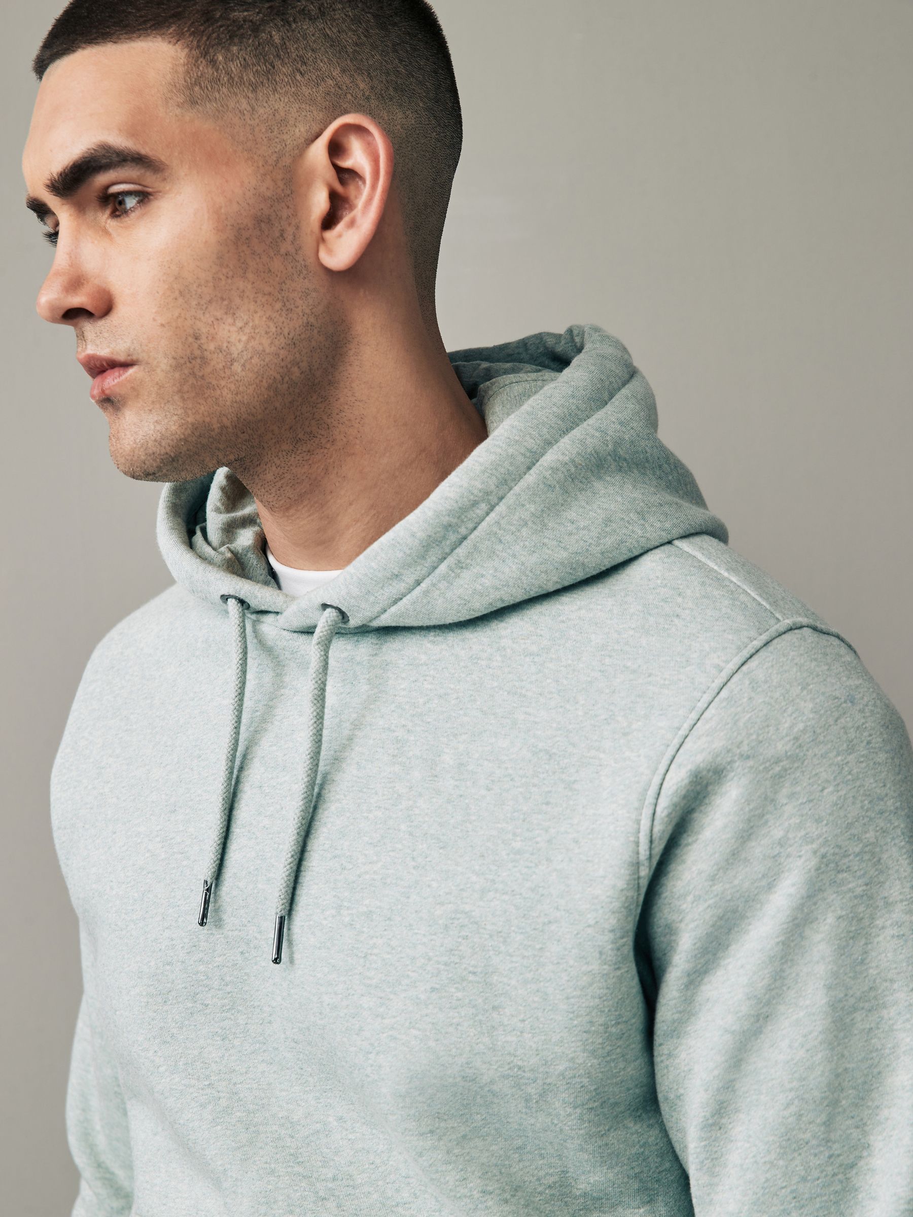 Buy Light Green Regular Fit Cotton Rich Jersey Fabric Hoodie from Next  Luxembourg