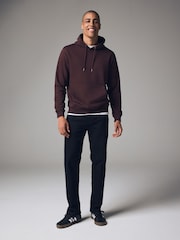 Bourgogne Röd - Vanlig passform Rich Jersey Fabric Huvtröja - Bild 2 av 8