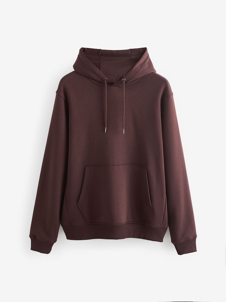 Burgundy Red Regular Fit Rich Jersey Fabric Hoodie - Image 6 of 8
