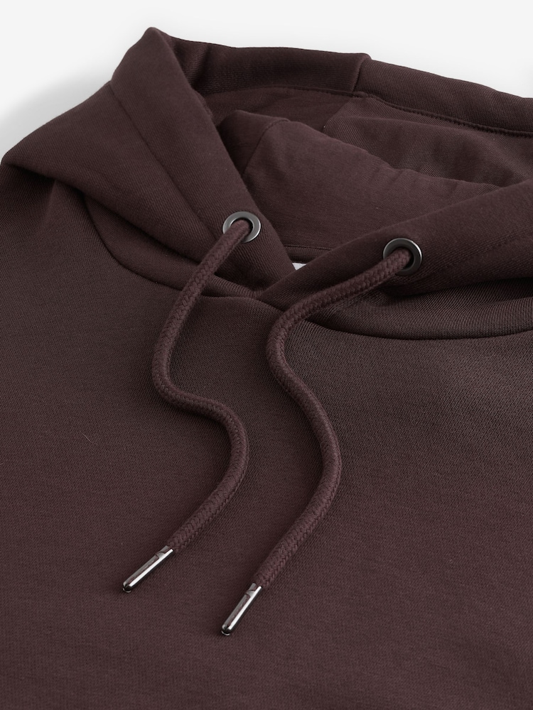 Burgundy Red Regular Fit Rich Jersey Fabric Hoodie - Image 7 of 8
