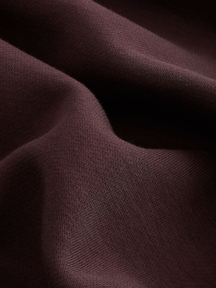 Bourgogne Röd - Vanlig passform Rich Jersey Fabric Huvtröja - Bild 8 av 8