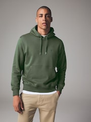 Khaki Grön - Vanlig passform Rich Jersey Fabric Huvtröja - Bild 1 av 7