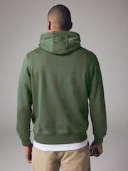 Khaki Grön - Vanlig passform Rich Jersey Fabric Huvtröja - Bild 4 av 7