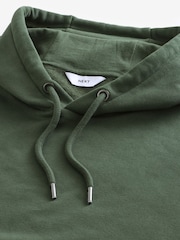 Khaki Grön - Vanlig passform Rich Jersey Fabric Huvtröja - Bild 6 av 7