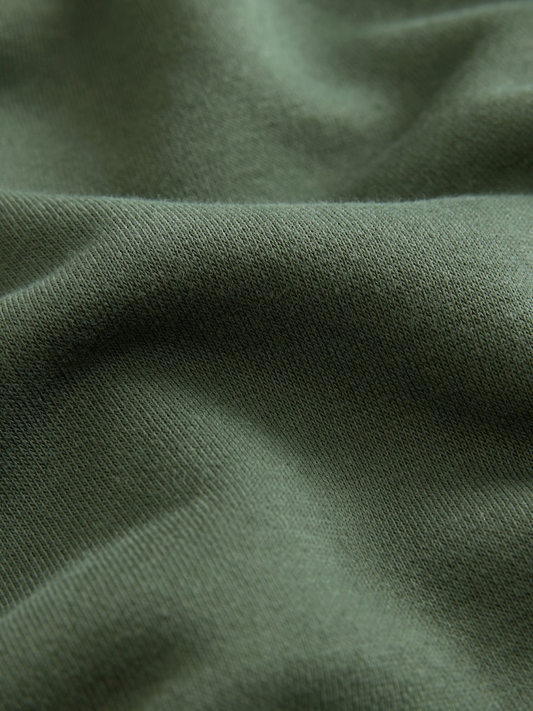 Khaki Grön - Vanlig passform Rich Jersey Fabric Huvtröja - Bild 7 av 7