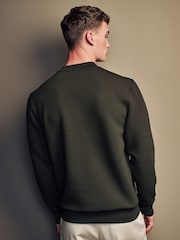 Зеленый - Фактурный свитшот с круглым вырезом - Image 4 of 7