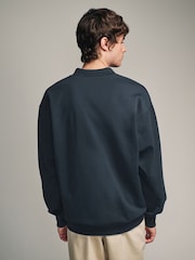 Navy Open Polo Sweatshirt - Image 7 of 12