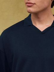 Navy Open Polo Sweatshirt - Image 8 of 12