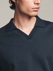 Navy Open Polo Sweatshirt - Image 9 of 12