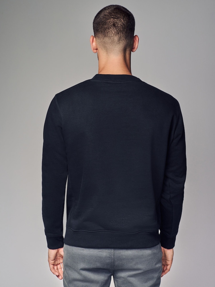 Black Rich Jersey Crew Sweatshirt - Image 3 of 7