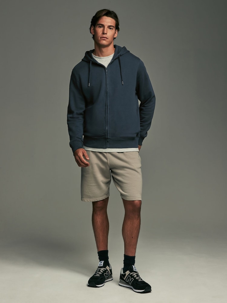 Navy Blue Cotton-Rich Jersey Zip Up Hoodie - Image 3 of 6