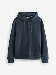 Navy Blue Cotton-Rich Jersey Zip Up Hoodie - Image 4 of 6
