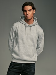 Gris - Coupe classique Rich Jersey Fabric Sweat-shirt à capuche - Image 1 de 1