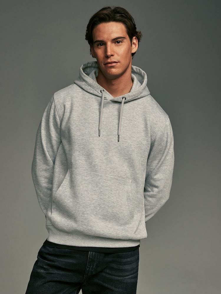 Gris - Coupe classique Rich Jersey Fabric Sweat-shirt à capuche - Image 1 de 1