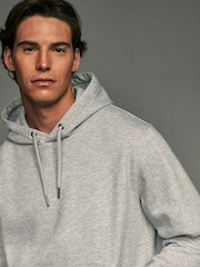 Grey Regular Fit Rich Jersey Fabric Hoodie - Image 4 of 8