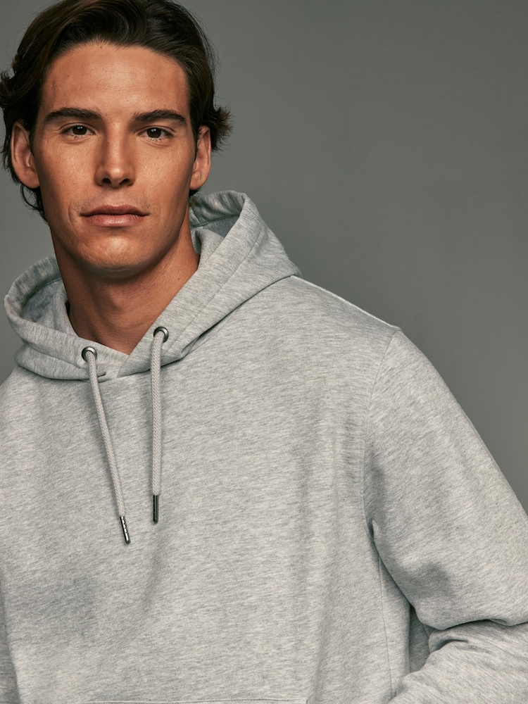 Grey Regular Fit Rich Jersey Fabric Hoodie - Image 4 of 8