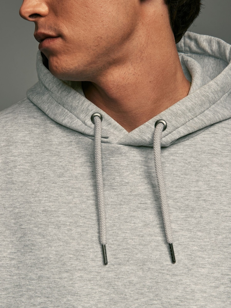Grey Regular Fit Rich Jersey Fabric Hoodie - Image 5 of 8