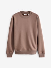 Grey/Brown Regular Fit Cotton Rich Jersey Crew Sweatshirt - Image 5 of 7