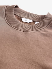 Grey/Brown Regular Fit Cotton Rich Jersey Crew Sweatshirt - Image 6 of 7