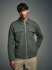Green Zip-Up Shacket - Image 1 of 11