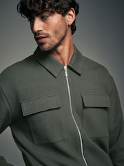 Green Zip-Up Shacket - Image 5 of 11