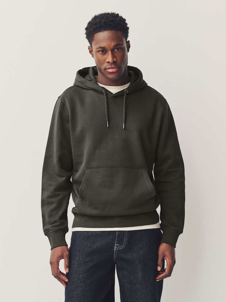 Skiffer Grå - Vanlig passform Rich Jersey Fabric Huvtröja - Bild 1 av 8