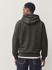 Skiffer Grå - Vanlig passform Rich Jersey Fabric Huvtröja - Bild 3 av 8