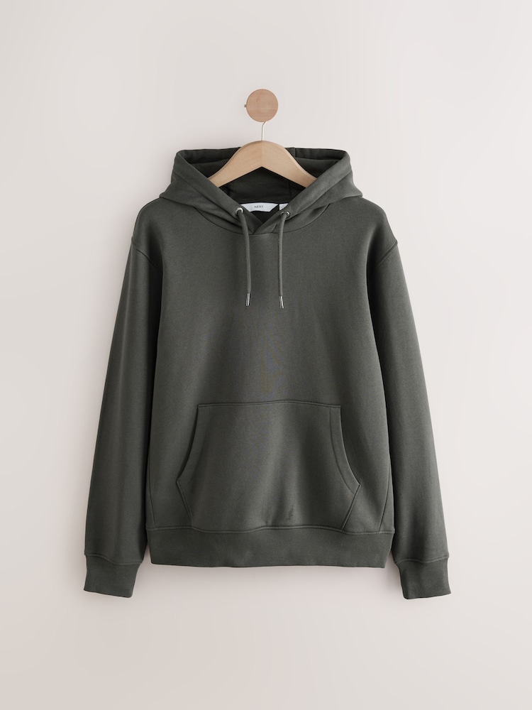 Slate Grey Regular Fit Rich Jersey Fabric Hoodie - Image 6 of 8