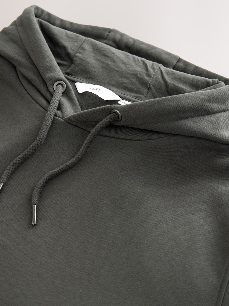 Slate Grey Regular Fit Rich Jersey Fabric Hoodie - Image 7 of 8