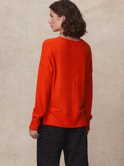 Orange Soft Touch Cosy Seam Crew Neck Jumper - Image 4 of 8
