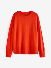 Orange Soft Touch Cosy Seam Crew Neck Jumper - Image 7 of 8