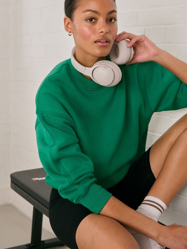 Bright Green Heavyweight Soft Touch Crew Neck Sweatshirt - Image 1 of 6
