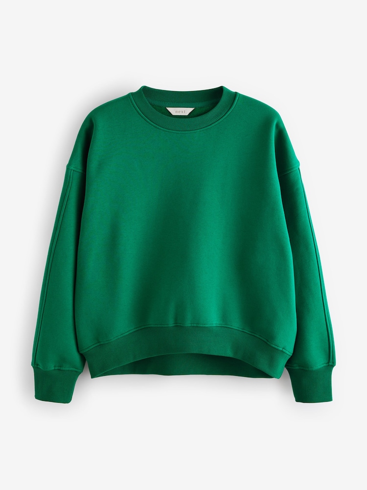 Bright Green Heavyweight Soft Touch Crew Neck Sweatshirt - Image 5 of 6
