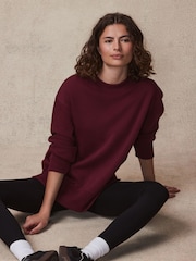 Burgundy Berry Red Relaxed Fit Essentials Longline Sweatshirt - Image 1 of 5