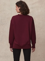 Burgundy Berry Red Relaxed Fit Essentials Longline Sweatshirt - Image 3 of 5
