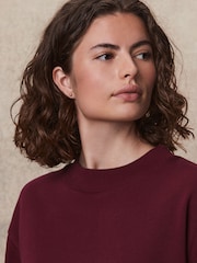 Burgundy Berry Red Relaxed Fit Essentials Longline Sweatshirt - Image 4 of 5