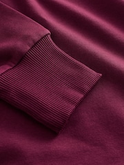 Burgundy Berry Red Relaxed Fit Essentials Longline Sweatshirt - Image 7 of 9