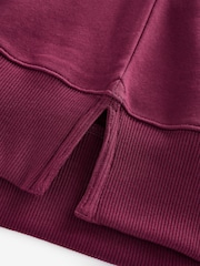 Burgundy Berry Red Relaxed Fit Essentials Longline Sweatshirt - Image 8 of 9