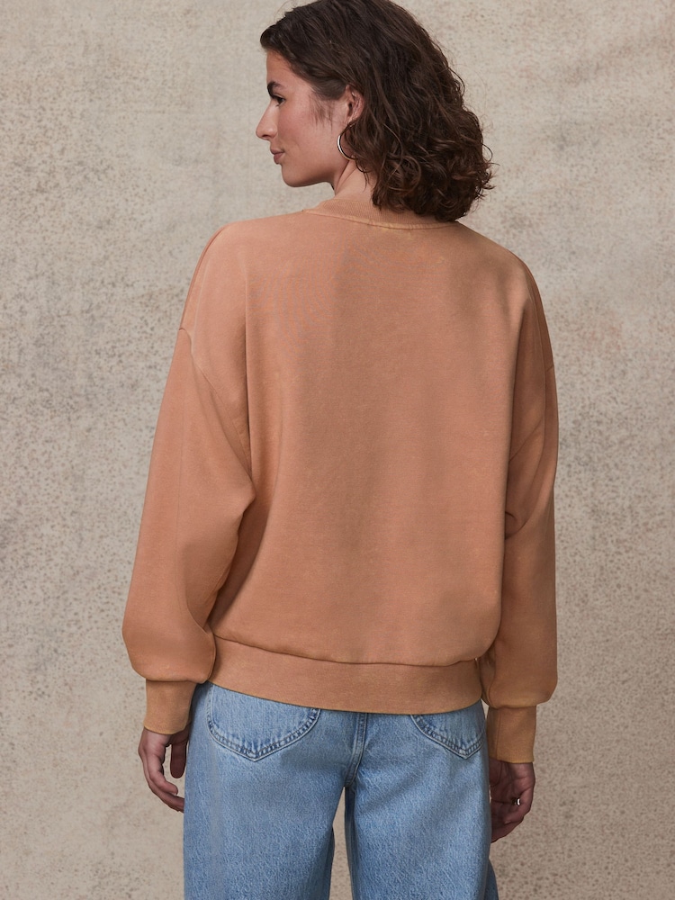 Pink Coral Licence Johnny Cash Official Graphic Washed Slogan Sweatshirt - Image 4 of 7